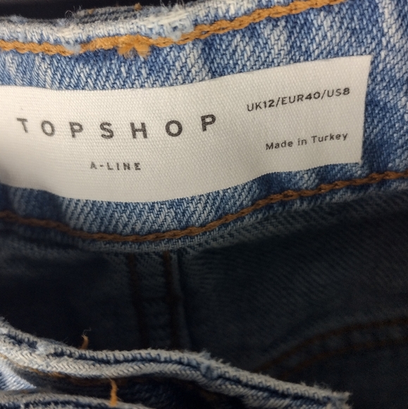 Topshop Ripped A line Mom Shorts In Mid Blue Size 8 NWT - Picture 10 of 12